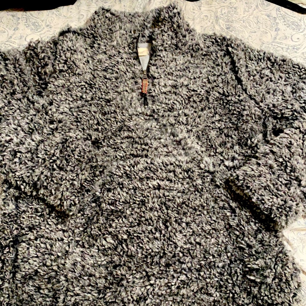 sherpa half zip pullover